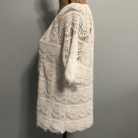 Westport 1962 White Lace Blouse Size Large - Picture 4 of 10